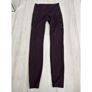 Lululemon Speed Up Tight Warp Tech Fleece‎ 28" Black Cherry Sz 4
